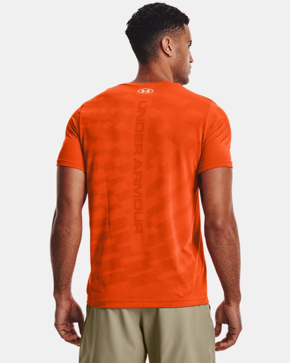 Men's UA Seamless Radial Short Sleeve, Orange, pdpMainDesktop image number 1